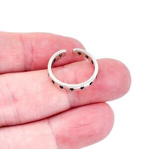 Vintage Sterling Silver 925 Star Cutout Toe Ring Size 6.5
